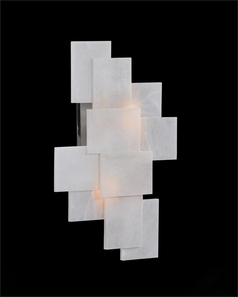 Alabaster Wall Sconce with a Nod to Mondrian - XYlight