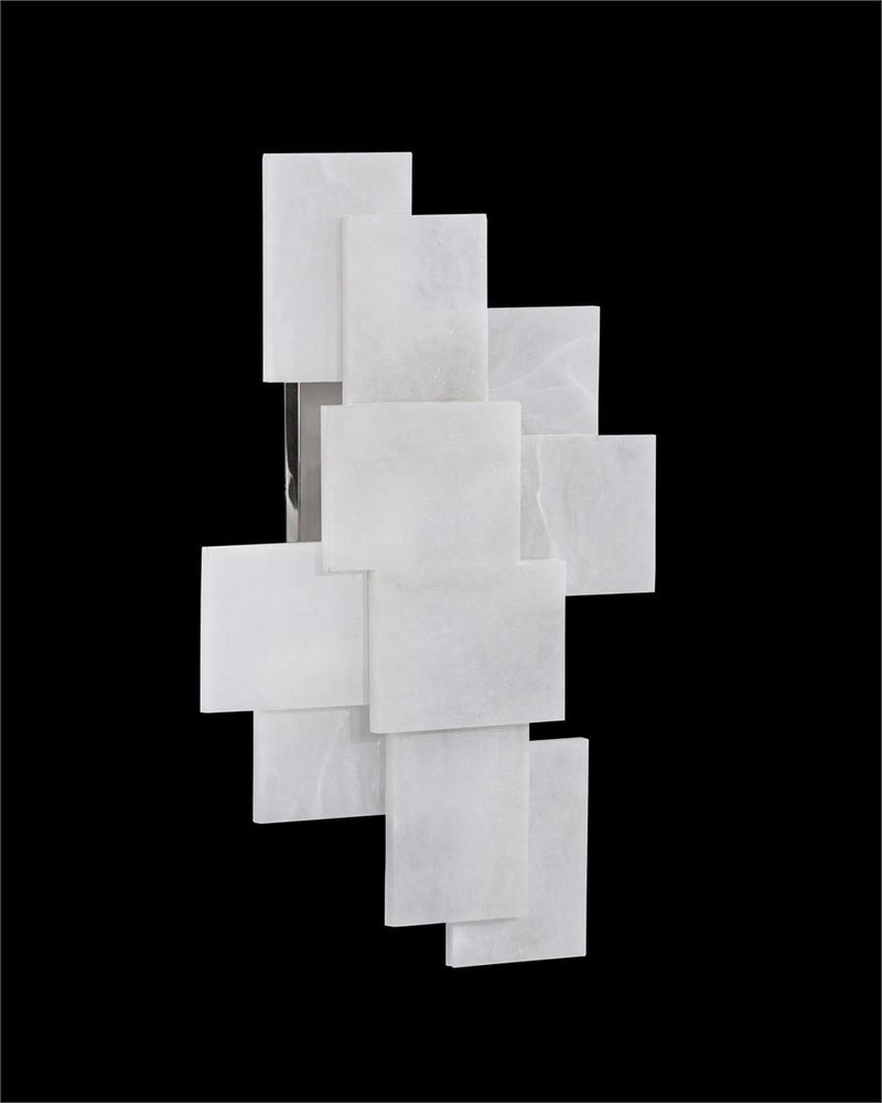 Alabaster Wall Sconce with a Nod to Mondrian - XYlight