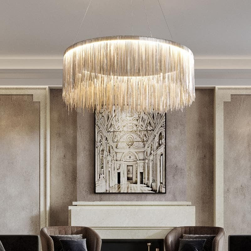 Alisa Luxury Round Chain Tassel Chandelier - XYlight