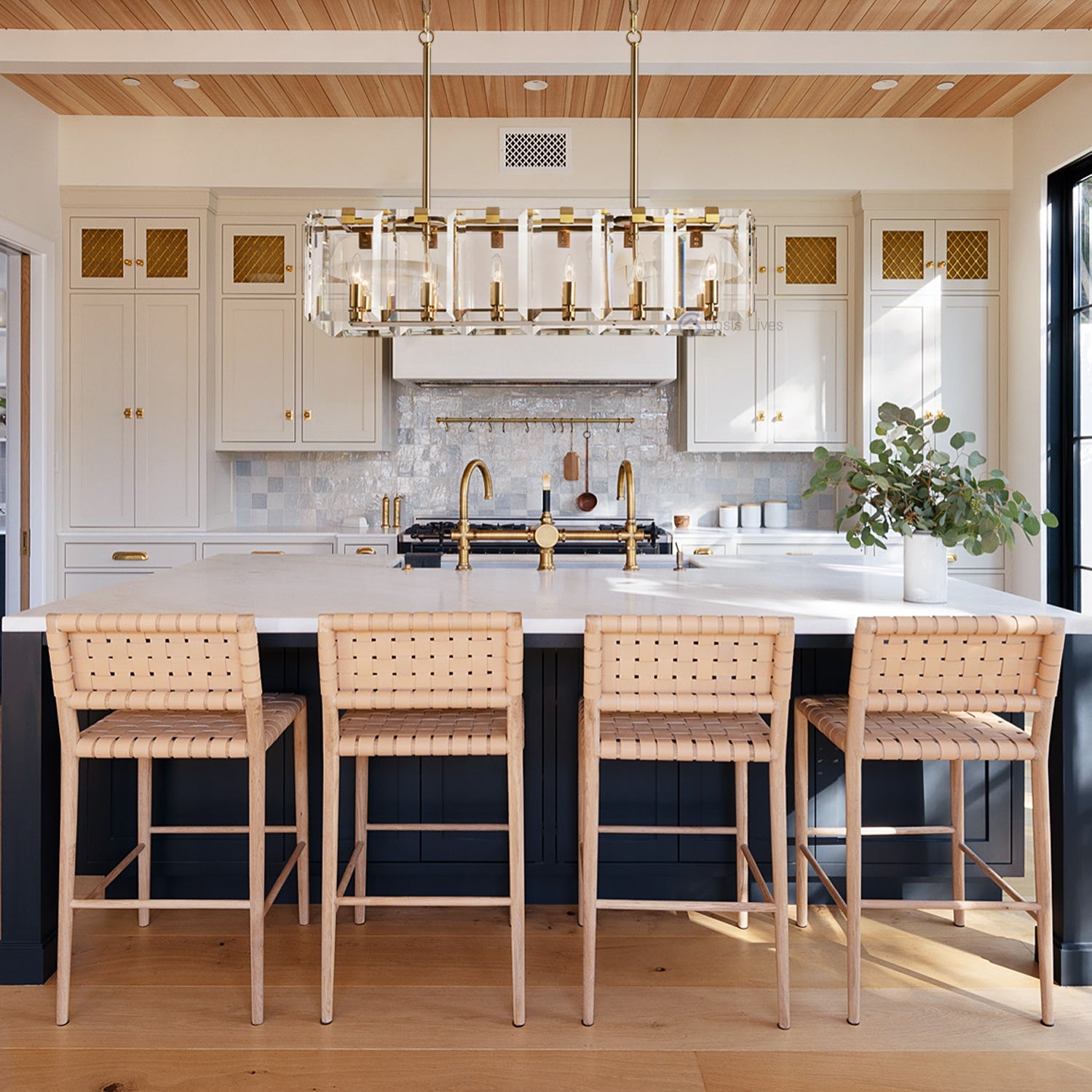 Amalven Faceted Crystal Rectangular Chandelier - XYlight