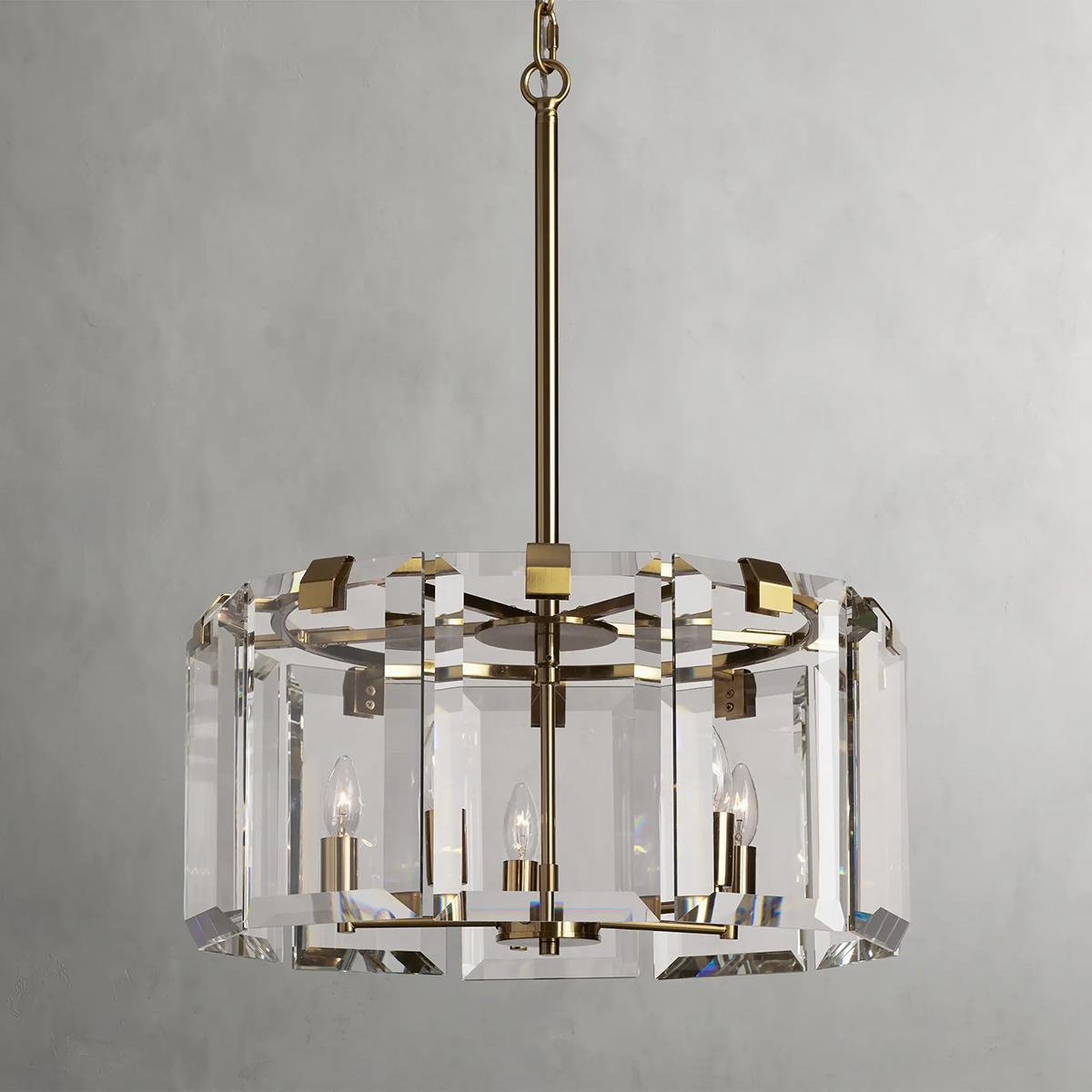 Amalven Faceted Crystal Round Chandelier - XYlight