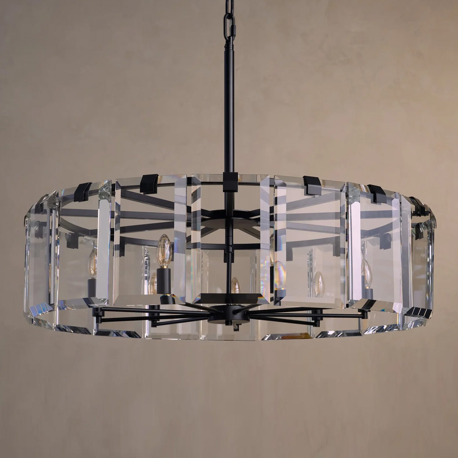 Amalven Faceted Crystal Round Chandelier - XYlight