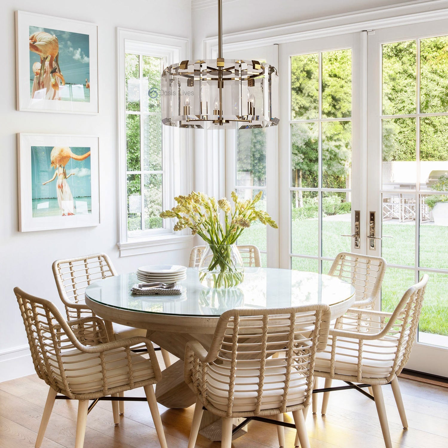 Amalven Faceted Crystal Round Chandelier - XYlight