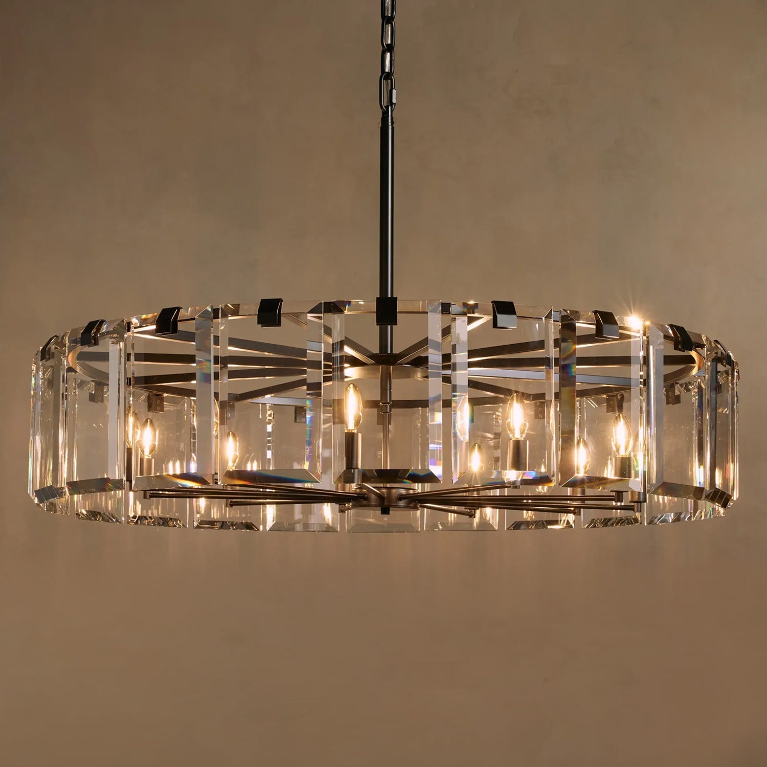 Amalven Faceted Crystal Round Chandelier - XYlight