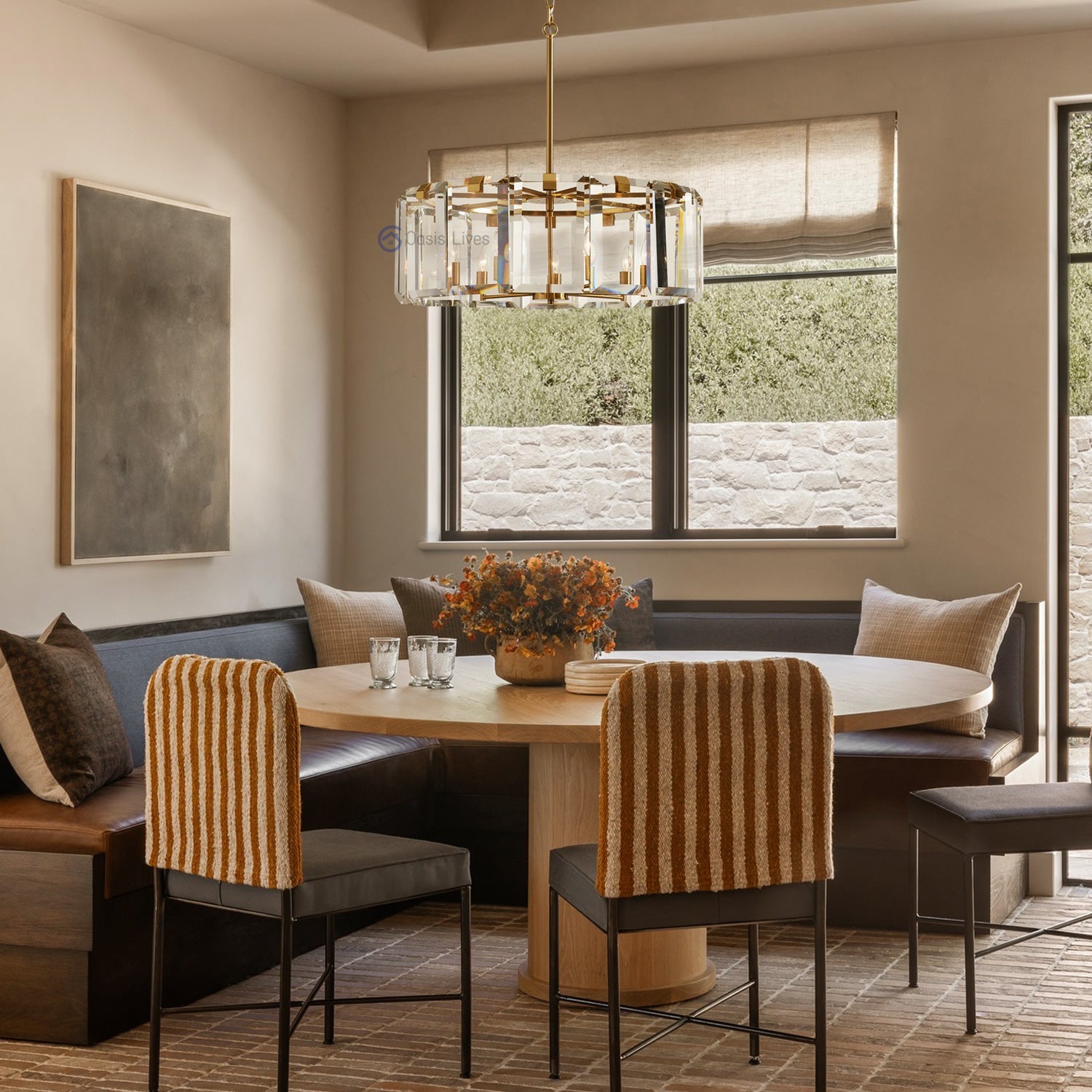 Amalven Faceted Crystal Round Chandelier - XYlight