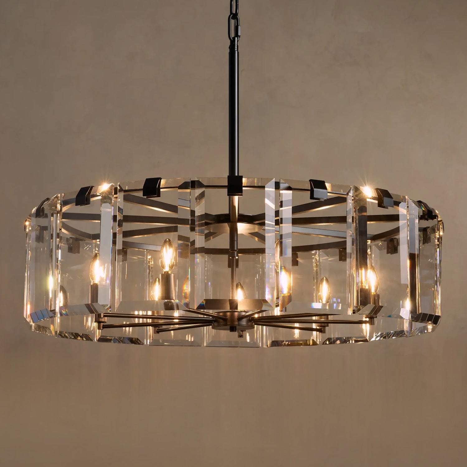 Amalven Faceted Crystal Round Chandelier - XYlight