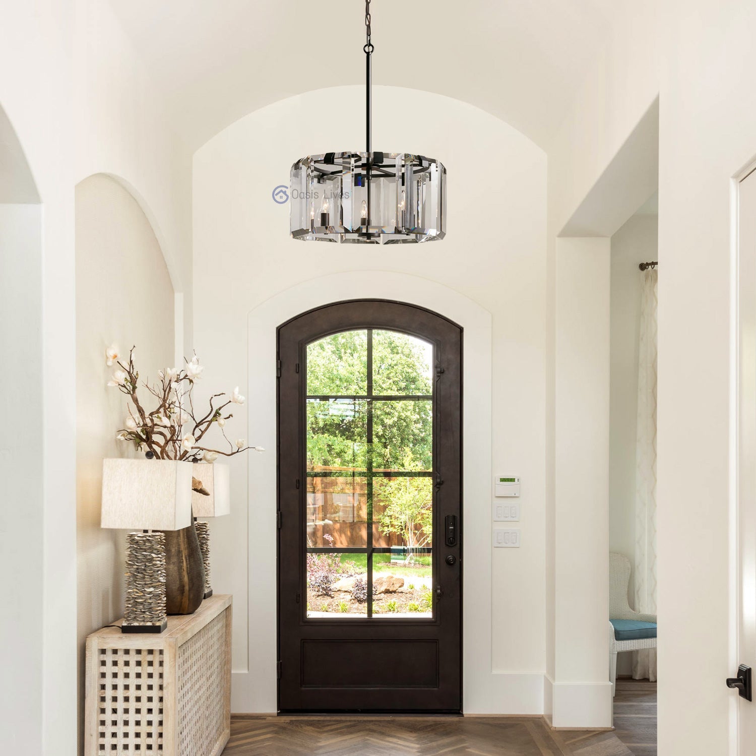 Amalven Faceted Crystal Round Chandelier - XYlight
