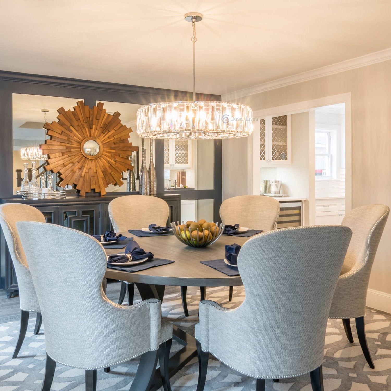 Amalven Faceted Crystal Round Chandelier - XYlight