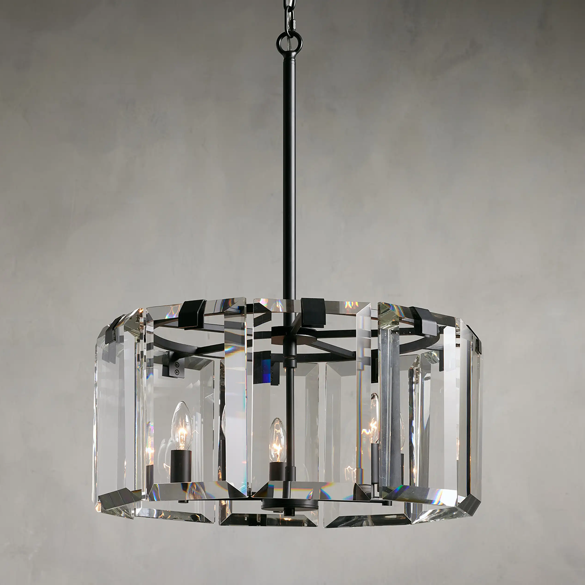 Amalven Faceted Crystal Round Chandelier - XYlight