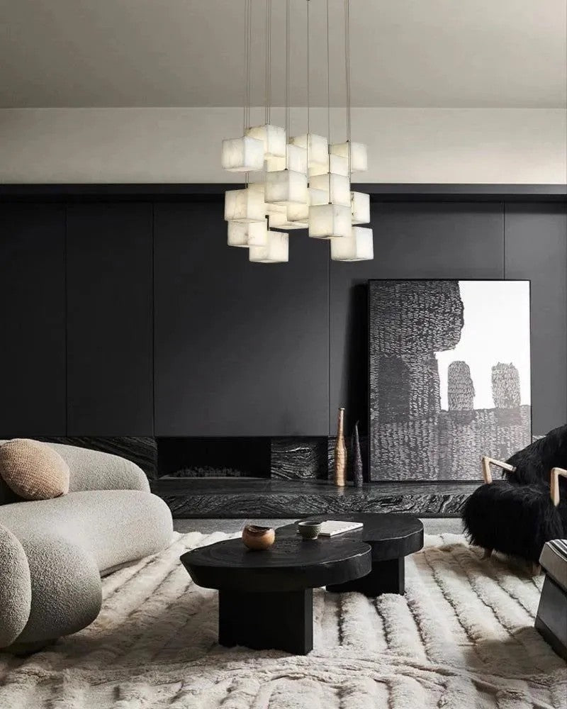 Aries Spanish Marble Cube Chandelier 18 Lights - XYlight