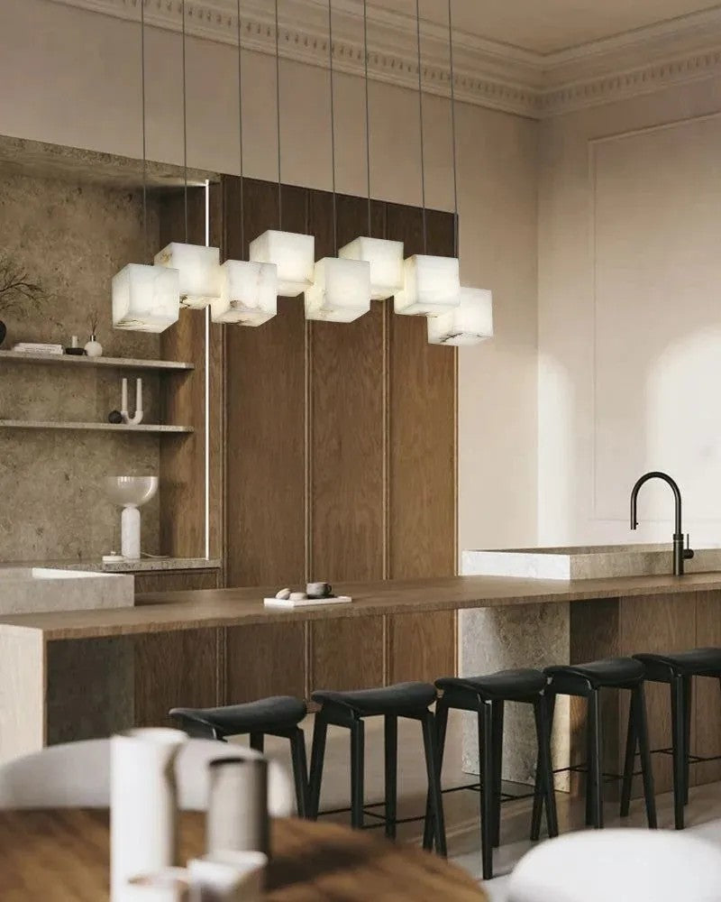 Aries Spanish Marble Cube Chandelier 8 Lights - XYlight
