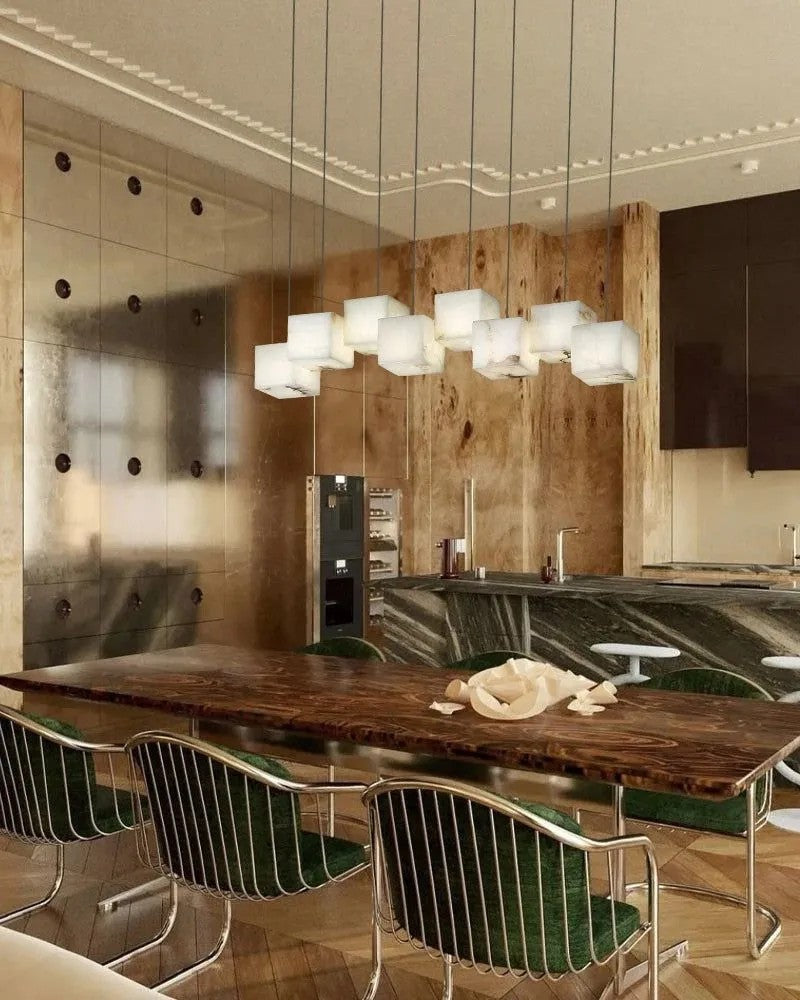 Aries Spanish Marble Cube Chandelier 8 Lights - XYlight