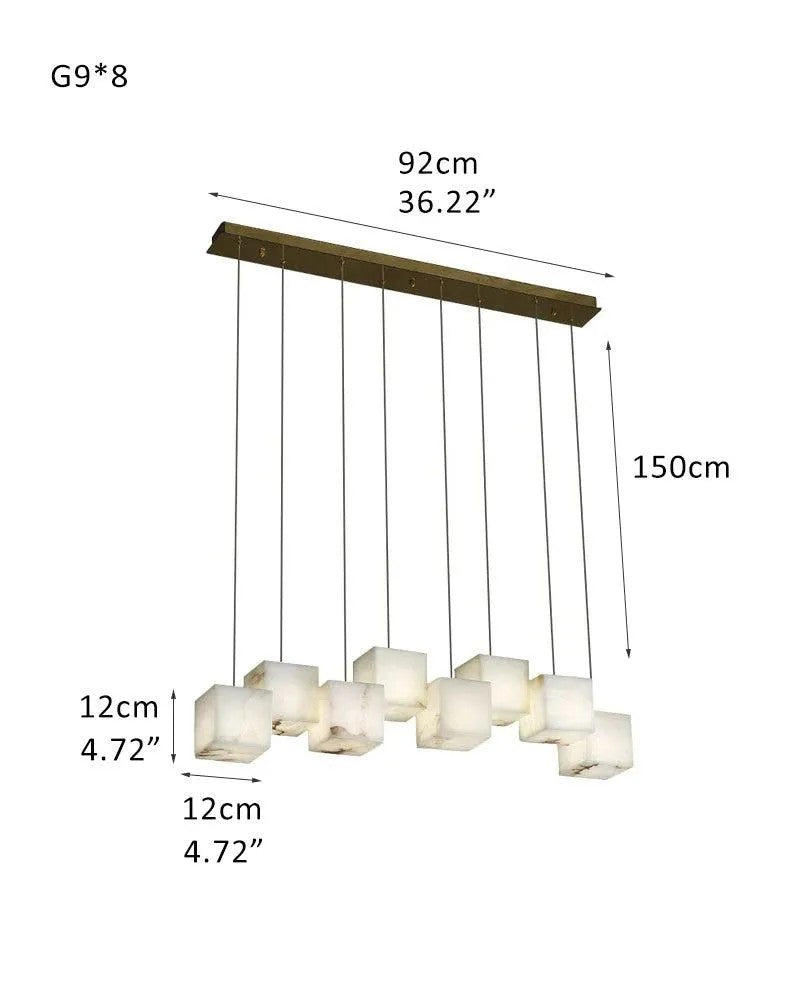 Aries Spanish Marble Cube Chandelier 8 Lights - XYlight