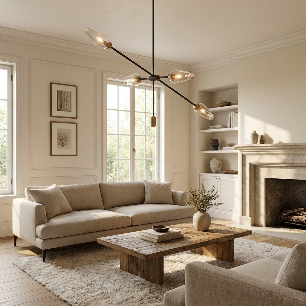 Arrow Bronze Glass Chandelier - XYlight