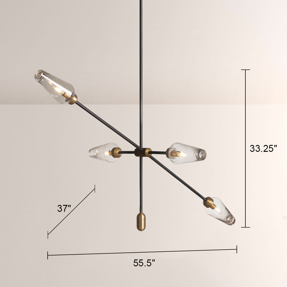 Arrow Bronze Glass Chandelier - XYlight