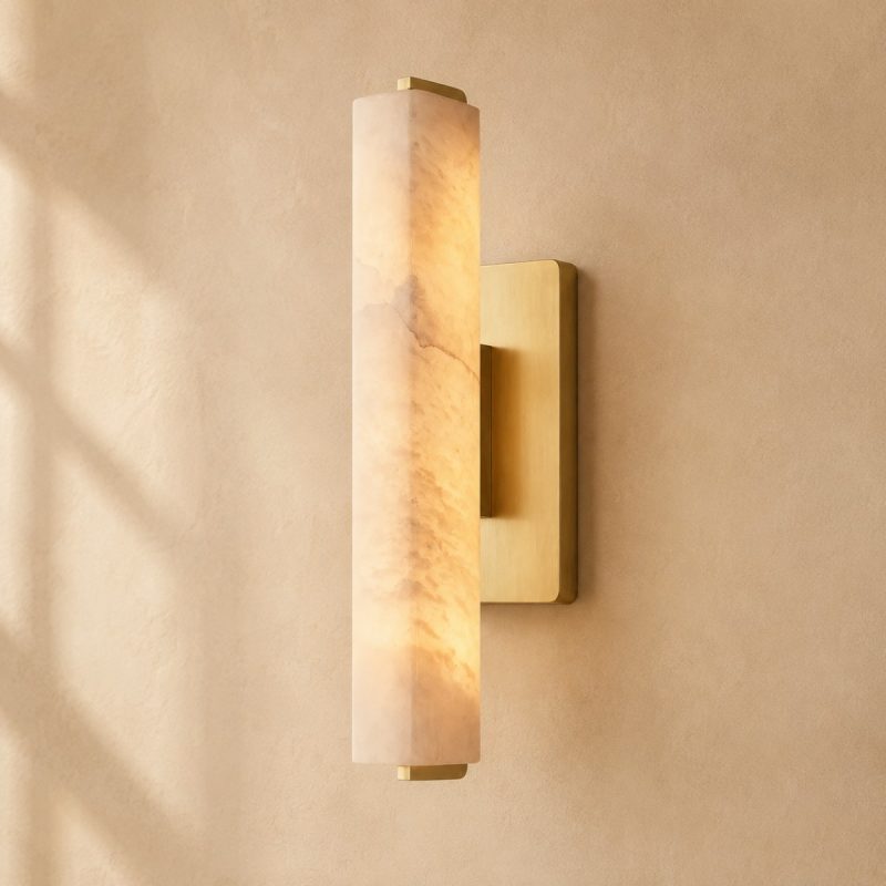 Aubrenor Modern Single Alabaster Sconce