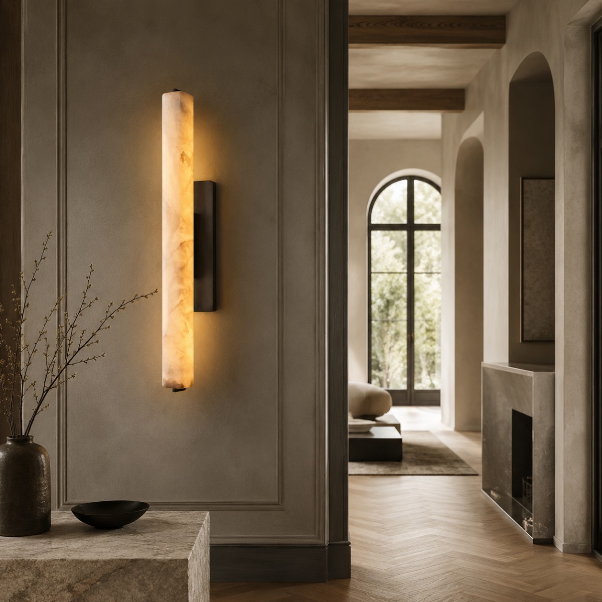 Aubrenor Modern Single Alabaster Sconce - XYlight