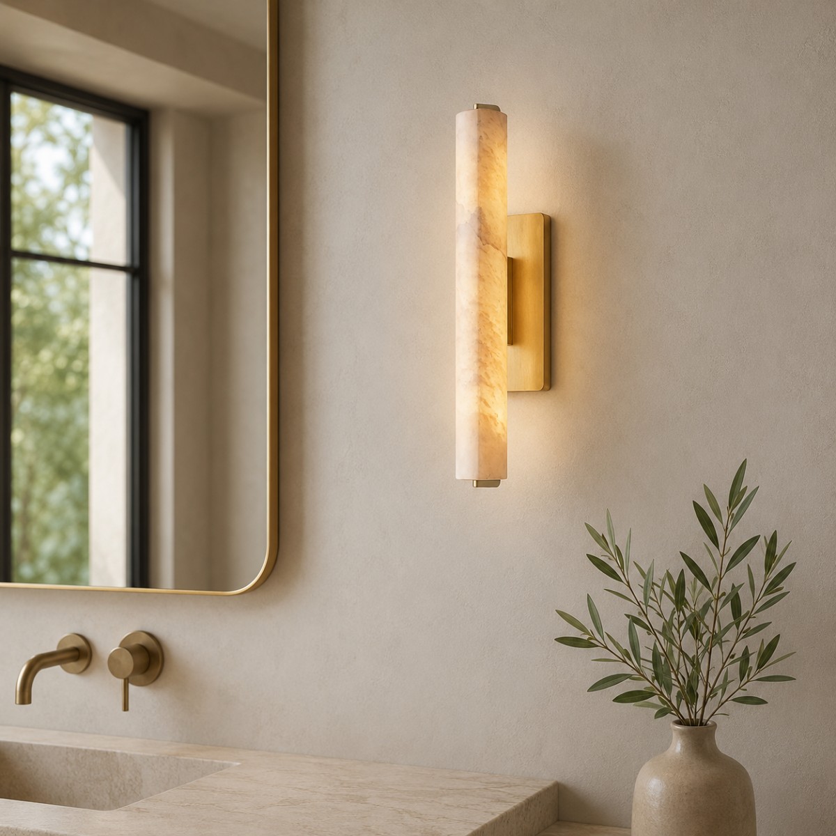 Aubrenor Modern Single Alabaster Sconce - XYlight
