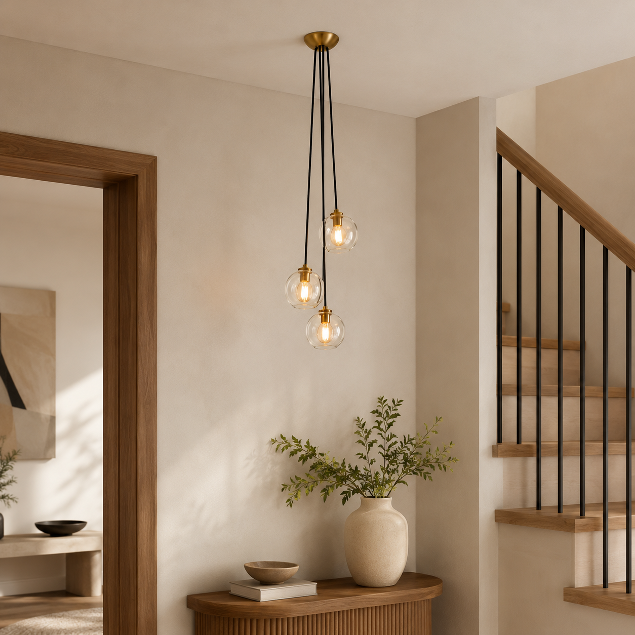 Aumardel Clear Glass Cascade Pendant - XYlight