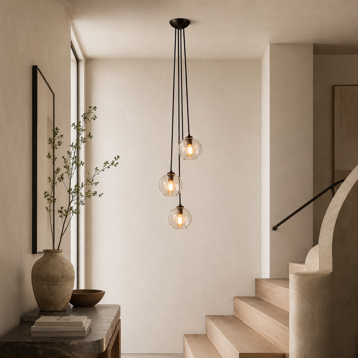 Aumardel Clear Glass Cascade Pendant - XYlight