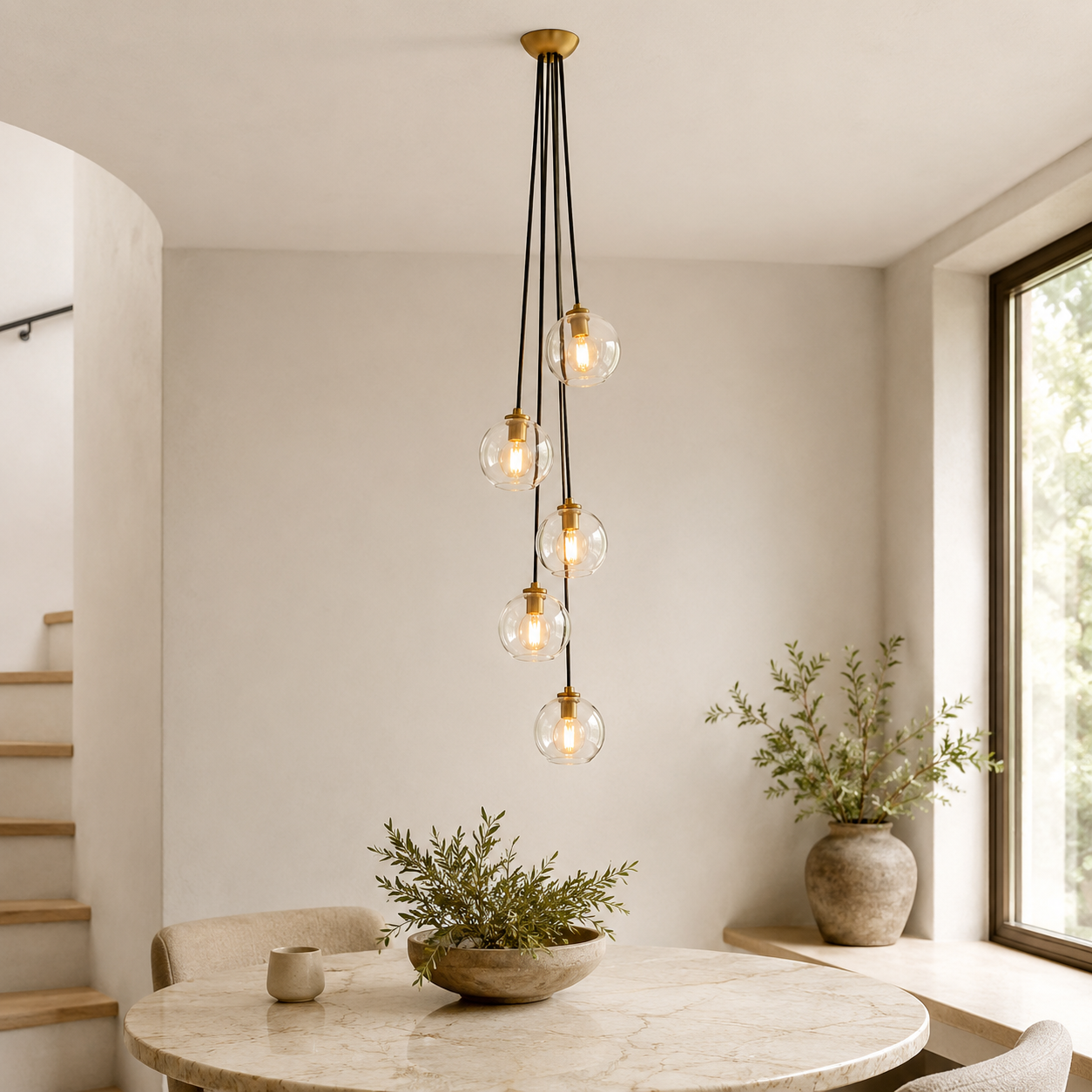 Aumardel Clear Glass Cascade Pendant - XYlight