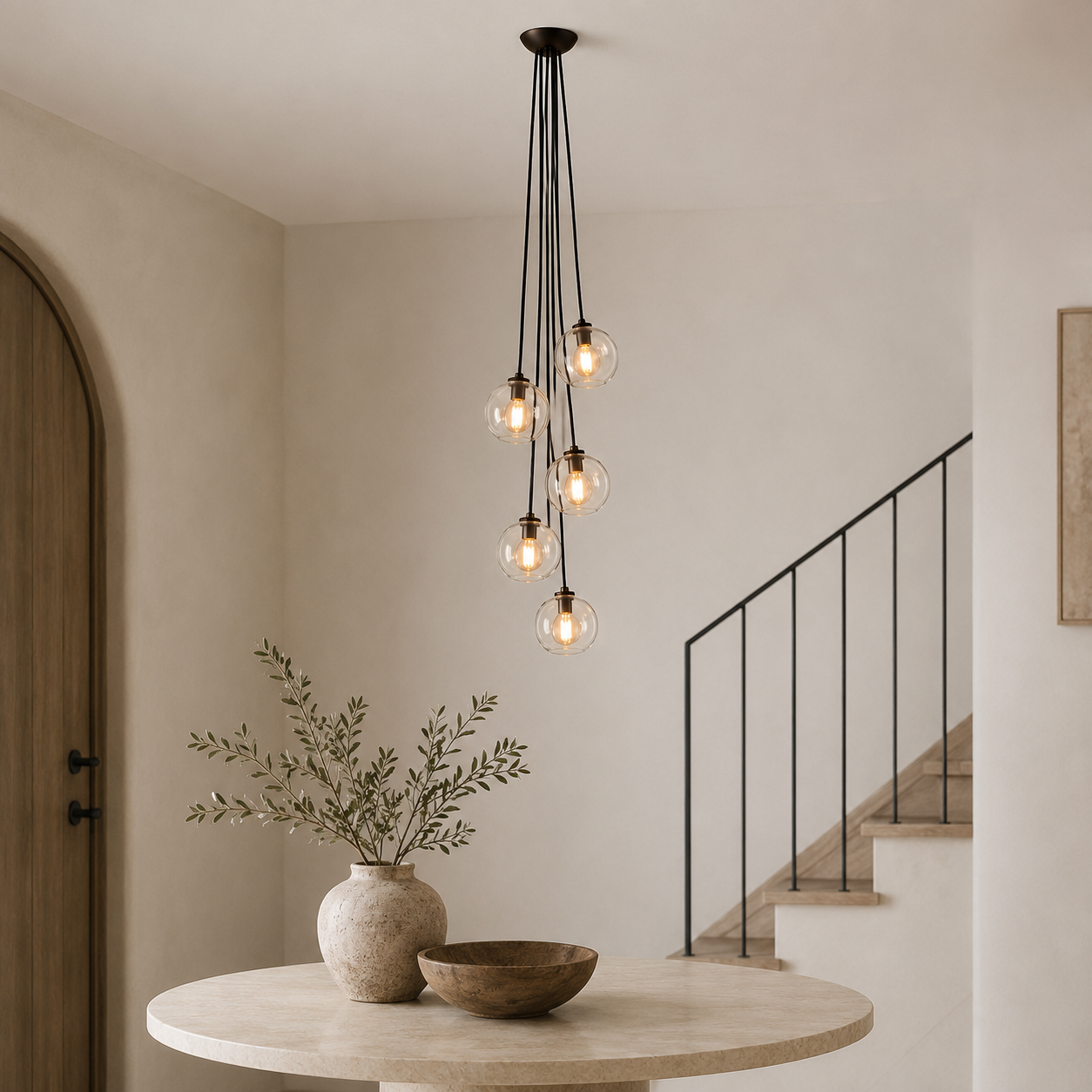 Aumardel Clear Glass Cascade Pendant - XYlight