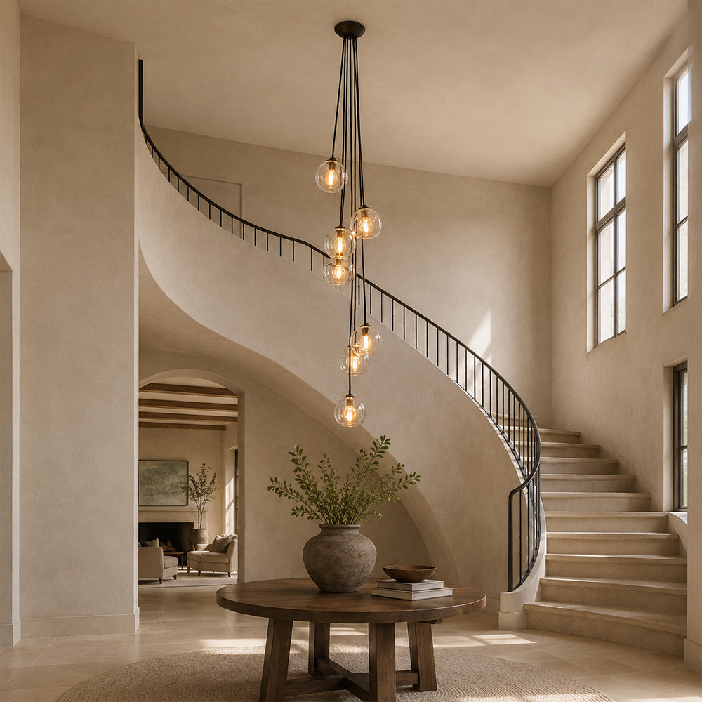 Aumardel Clear Glass Cascade Pendant - XYlight