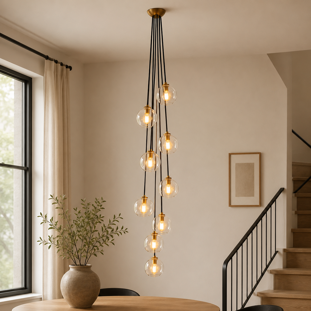 Aumardel Clear Glass Cascade Pendant - XYlight