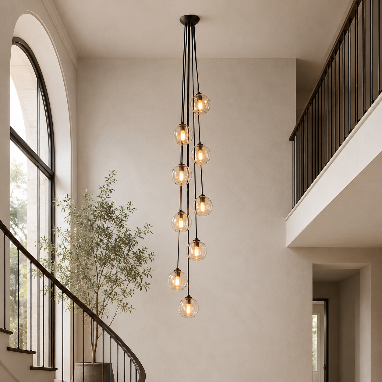 Aumardel Clear Glass Cascade Pendant - XYlight