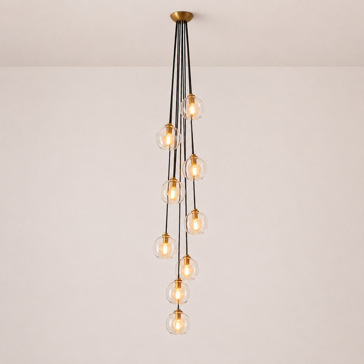Aumardel Clear Glass Cascade Pendant - XYlight