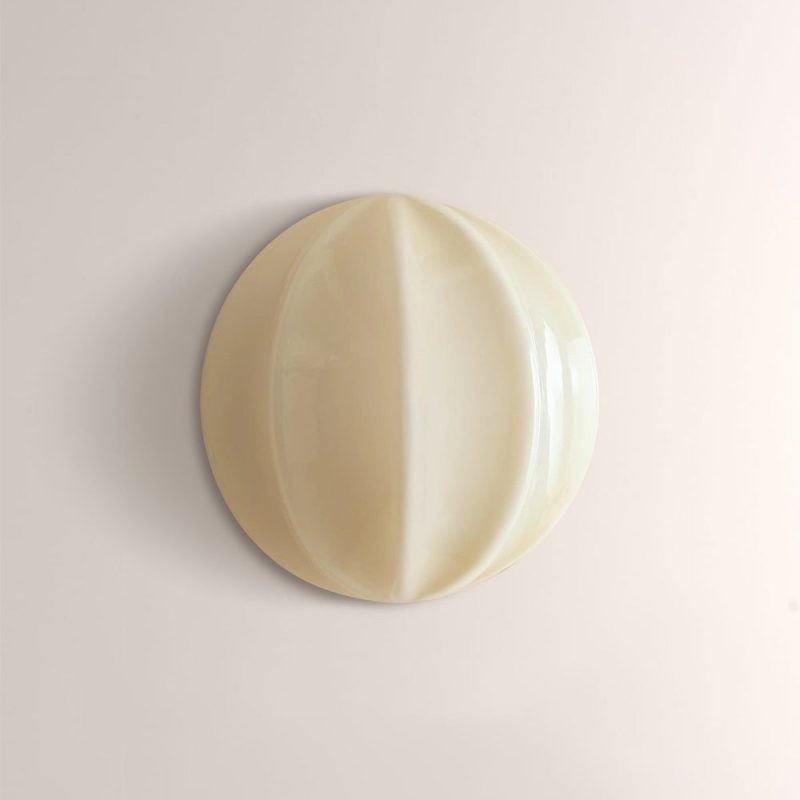 Aveline Clamshell Ribbed Opal Glass Wall Sconce