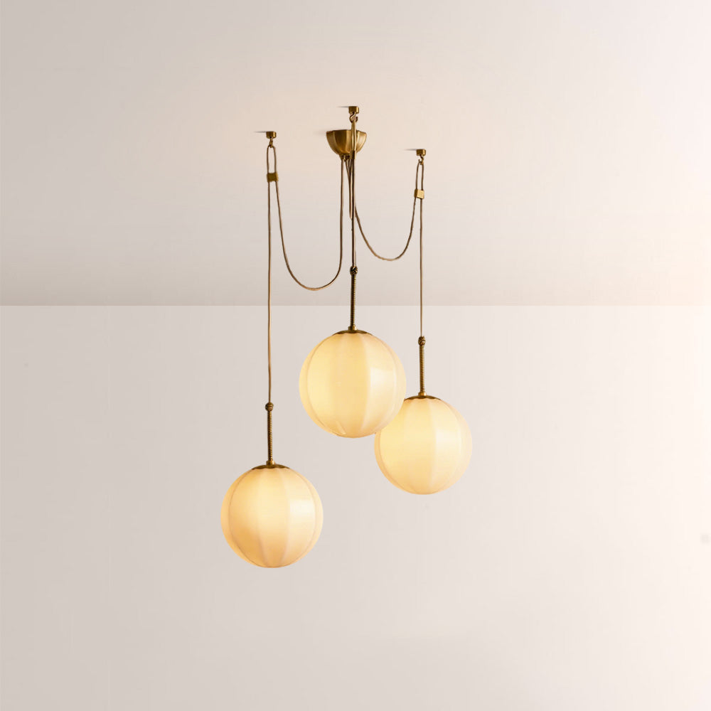 Aveline Multi-Globe Ribbed Opal Glass Chandelier - XYlight