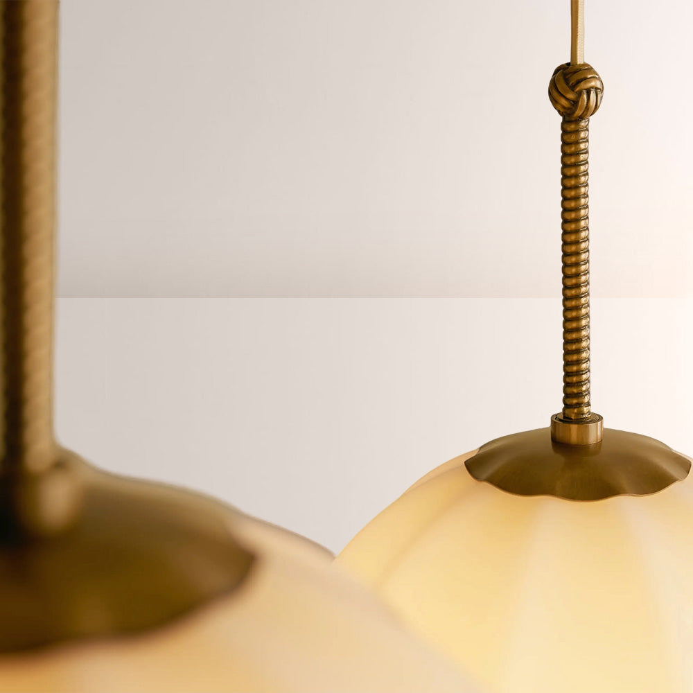 Aveline Multi-Globe Ribbed Opal Glass Chandelier - XYlight