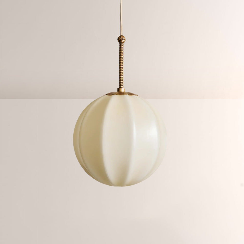Aveline Ribbed Opal Glass Pendant - XYlight