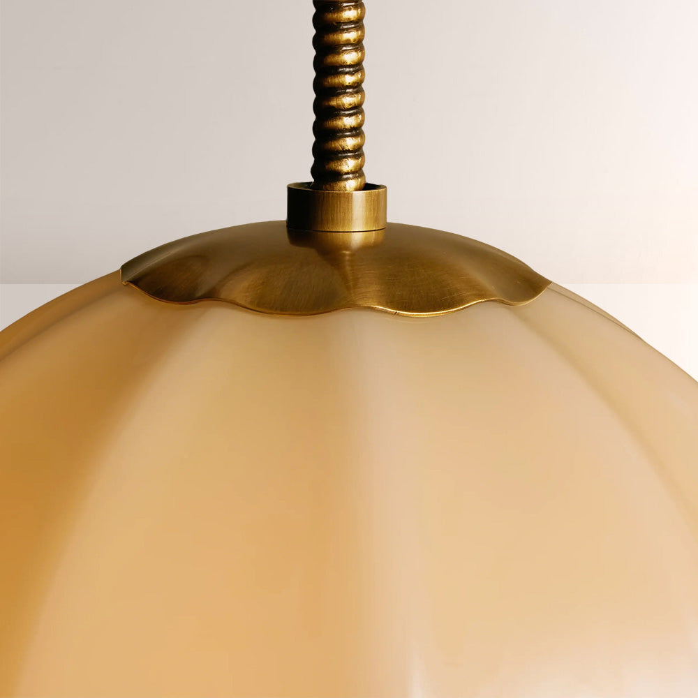 Aveline Ribbed Opal Glass Pendant - XYlight