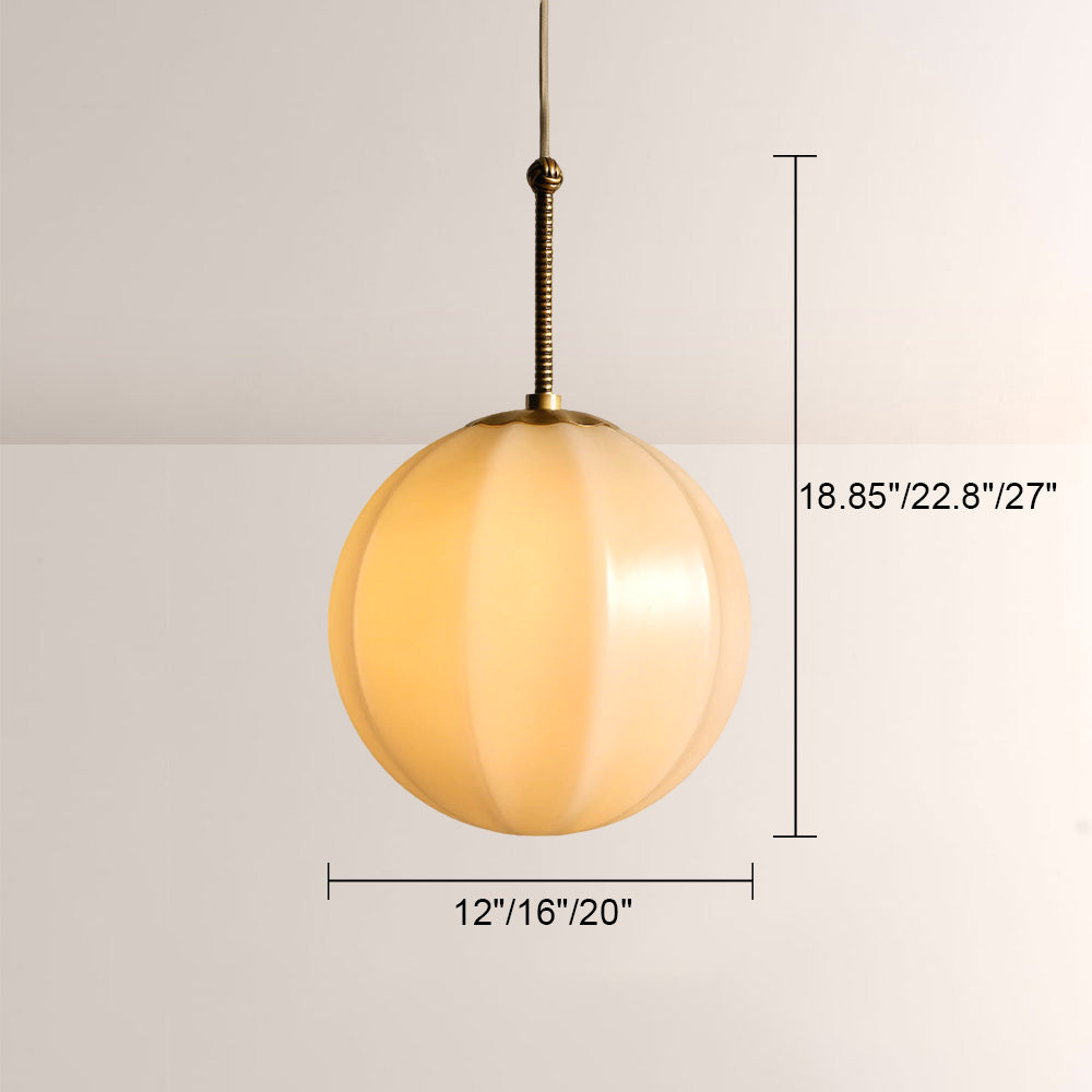 Aveline Ribbed Opal Glass Pendant - XYlight