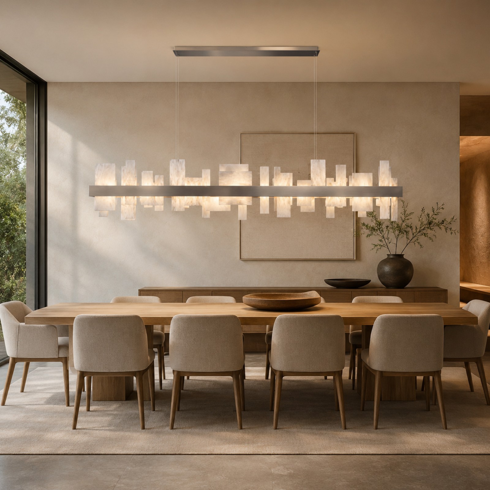 Aveloren LED Linear Alabaster Chandelier - XYlight