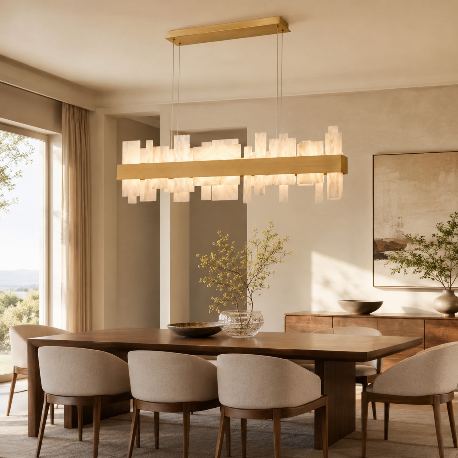 Aveloren LED Linear Alabaster Chandelier - XYlight