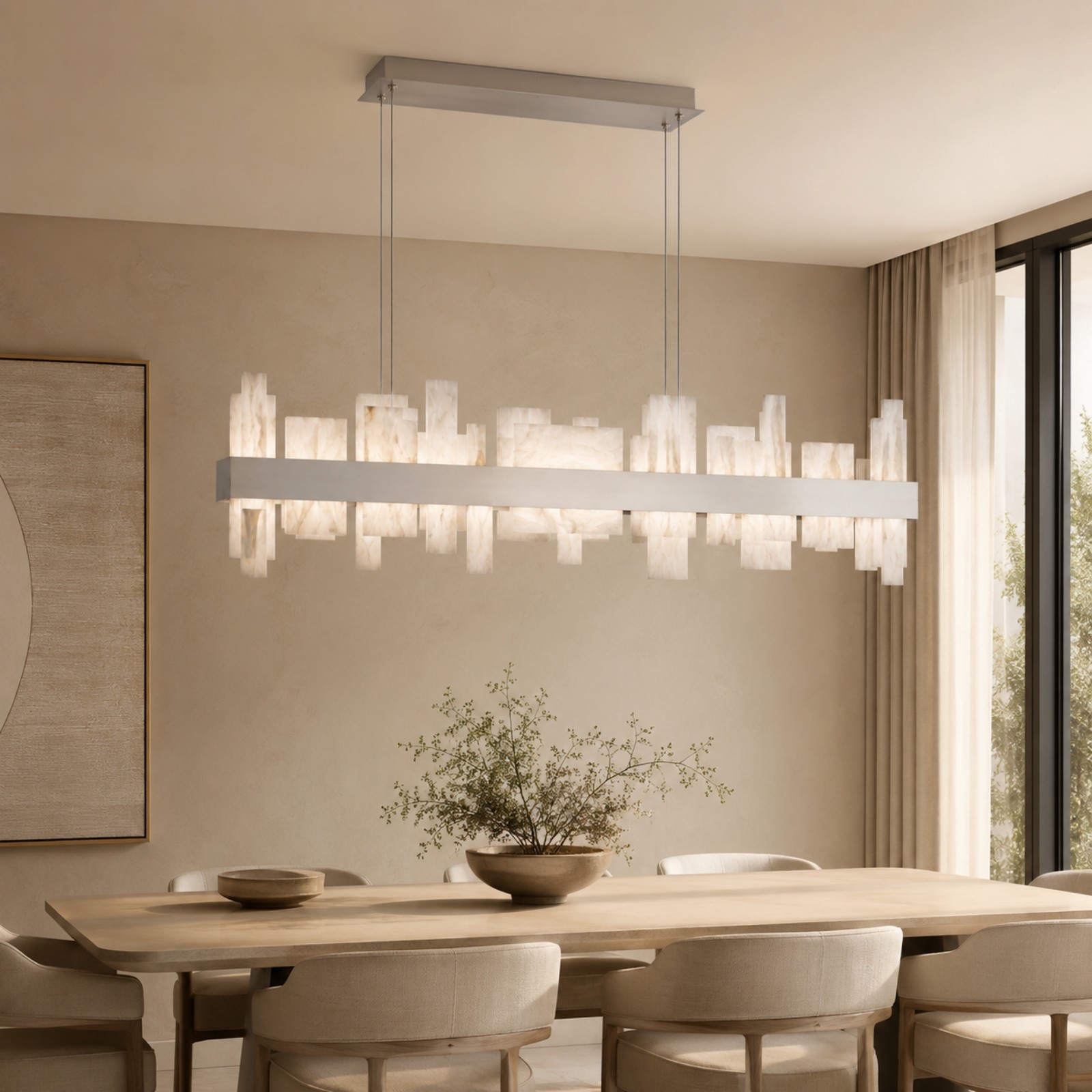 Aveloren LED Linear Alabaster Chandelier - XYlight