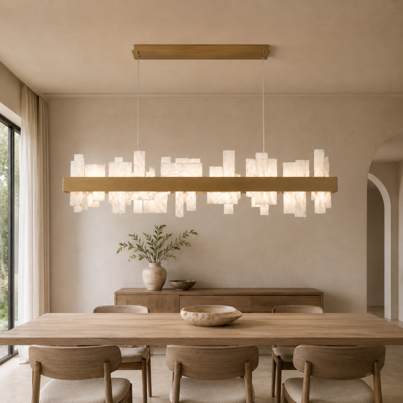 Aveloren LED Linear Alabaster Chandelier - XYlight