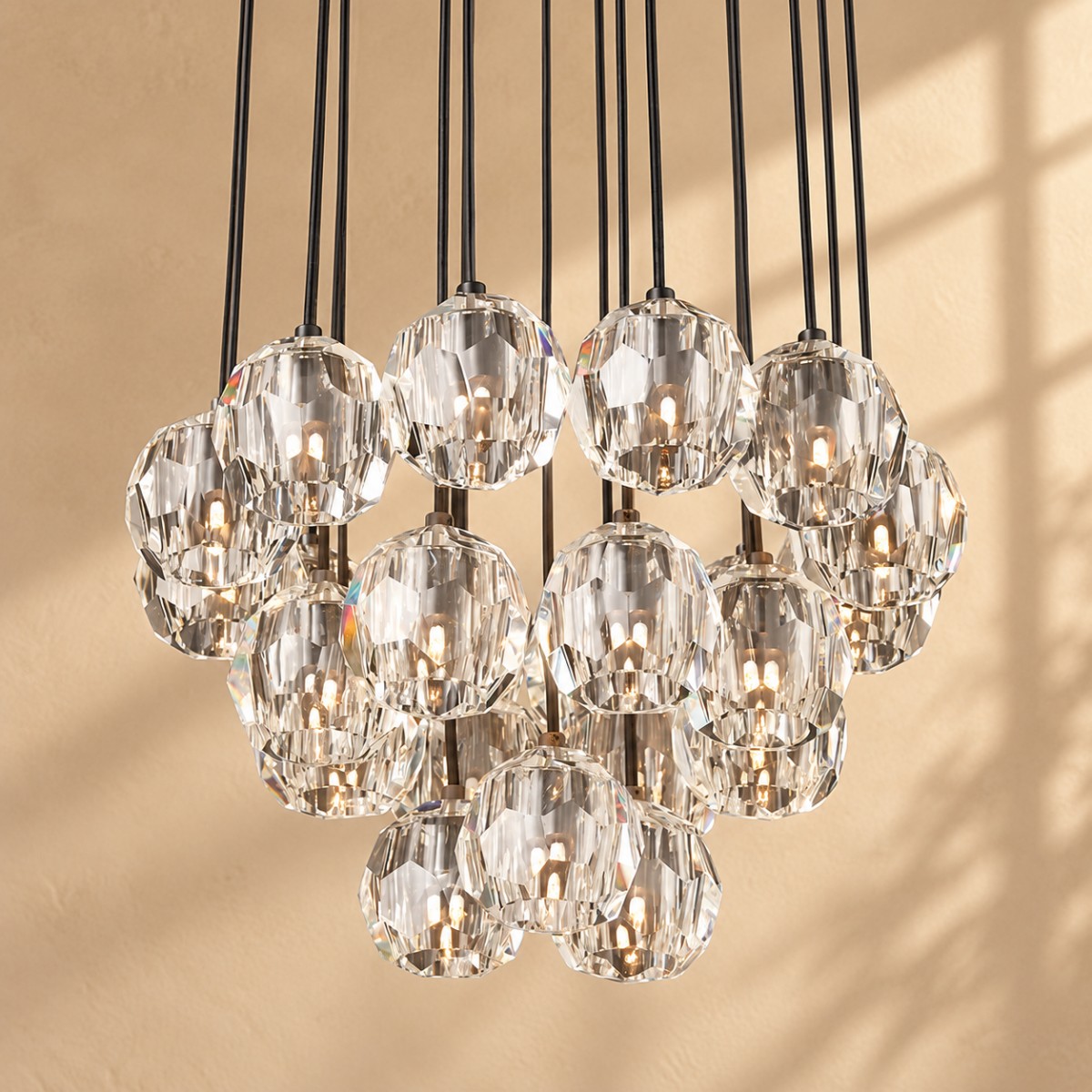 Bonmelor Glass Round Cluster Chandelier - XYlight
