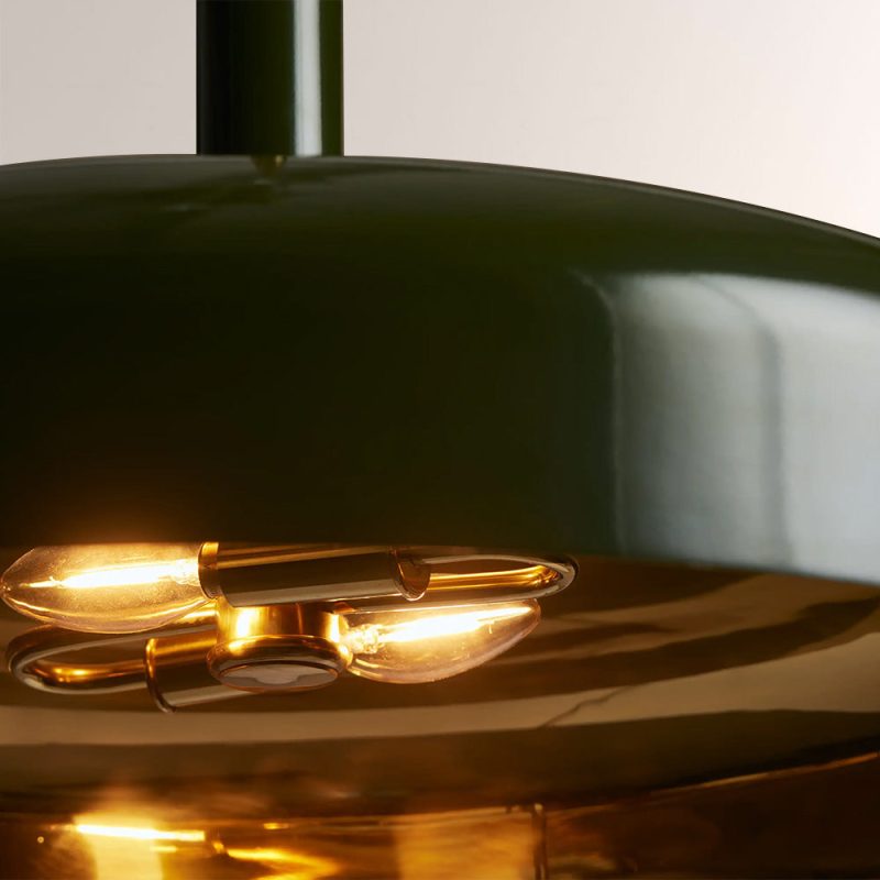 Brennan Gloss Lacquer & Brass Pendant - XYlight
