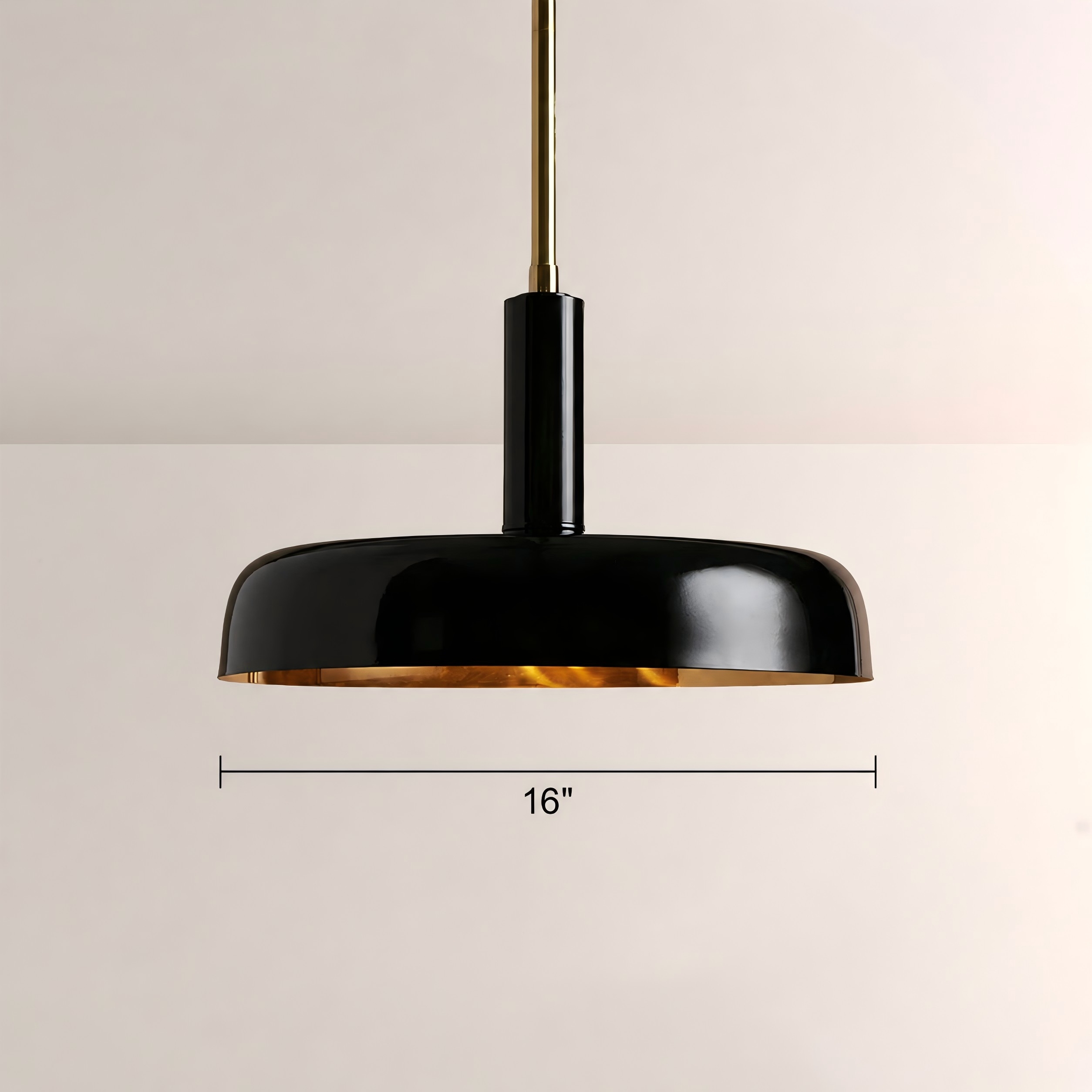 Brennan Gloss Lacquer & Brass Pendant - XYlight