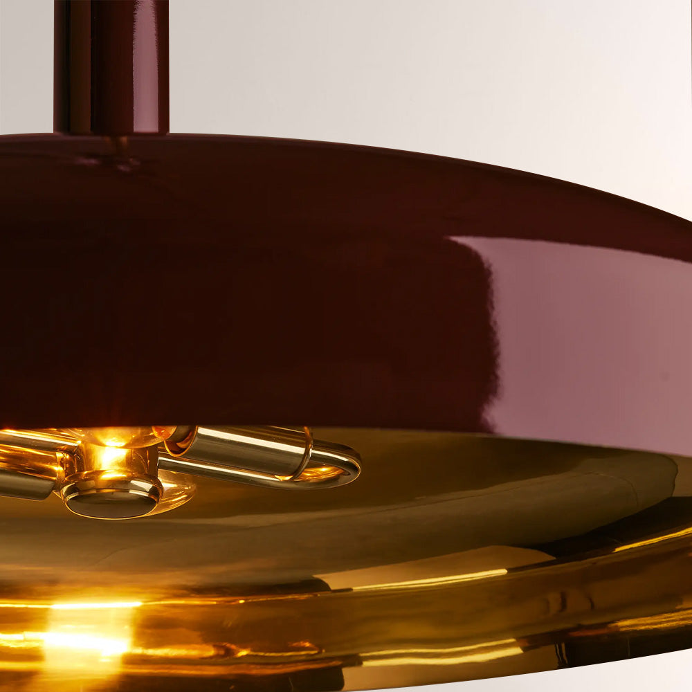 Brennan Gloss Lacquer & Brass Pendant - XYlight