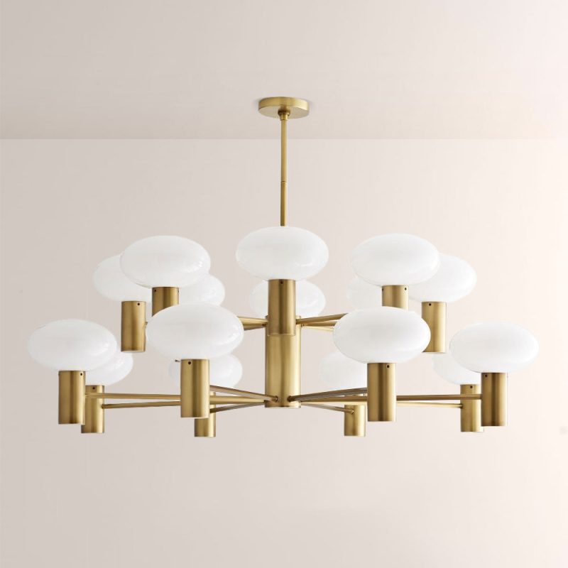 Broad Two-Layer Round Chandelier