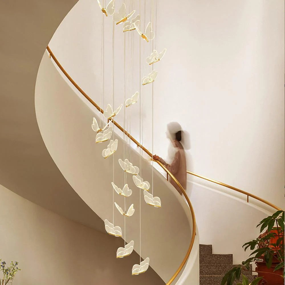 Buttorfly Chandelierv Modern Metal Disk Acrylic Ceiling Light - XYlight