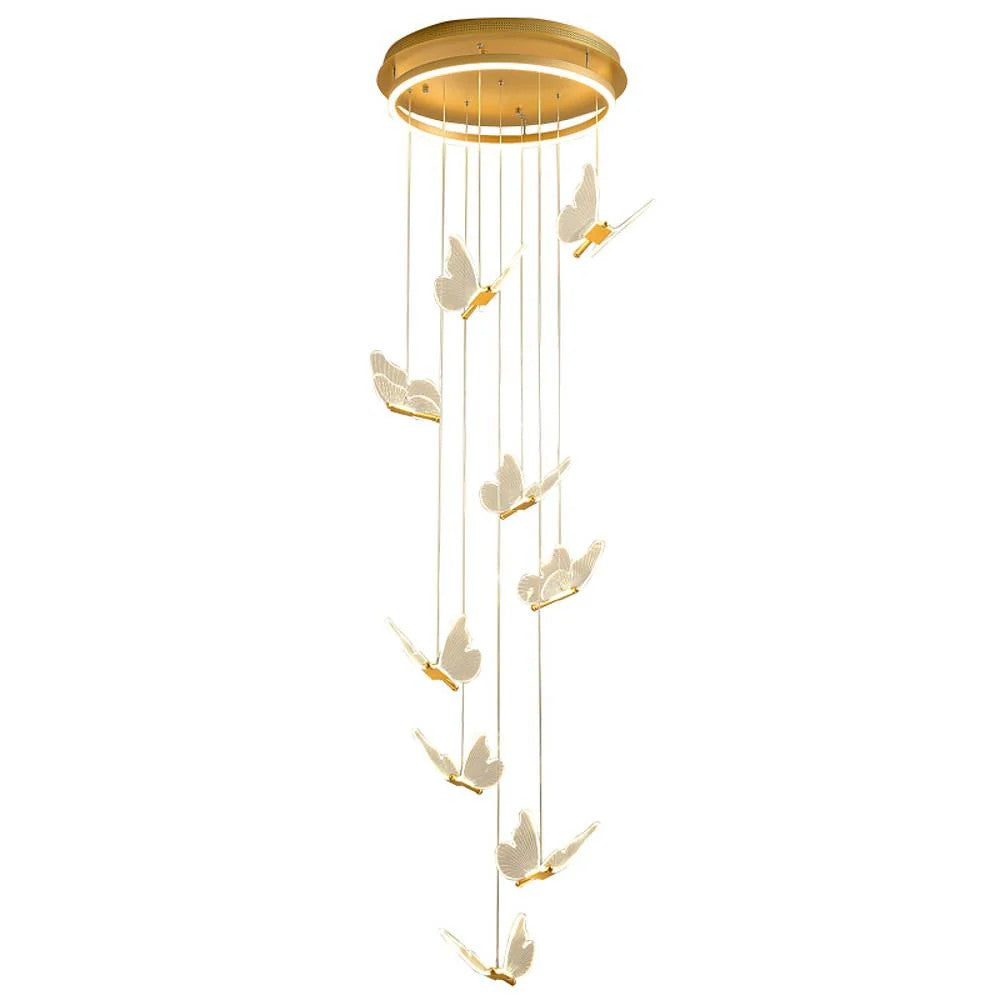 Buttorfly Chandelierv Modern Metal Disk Acrylic Ceiling Light - XYlight