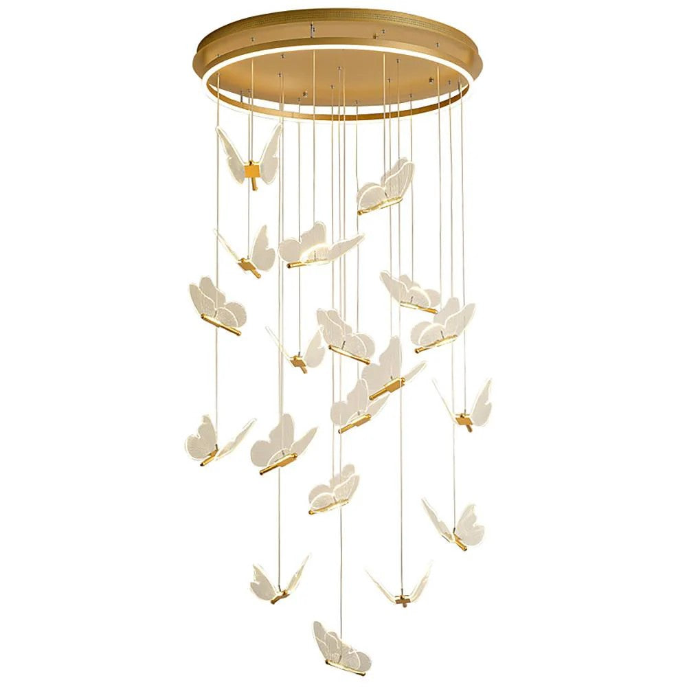 Buttorfly Chandelierv Modern Metal Disk Acrylic Ceiling Light - XYlight