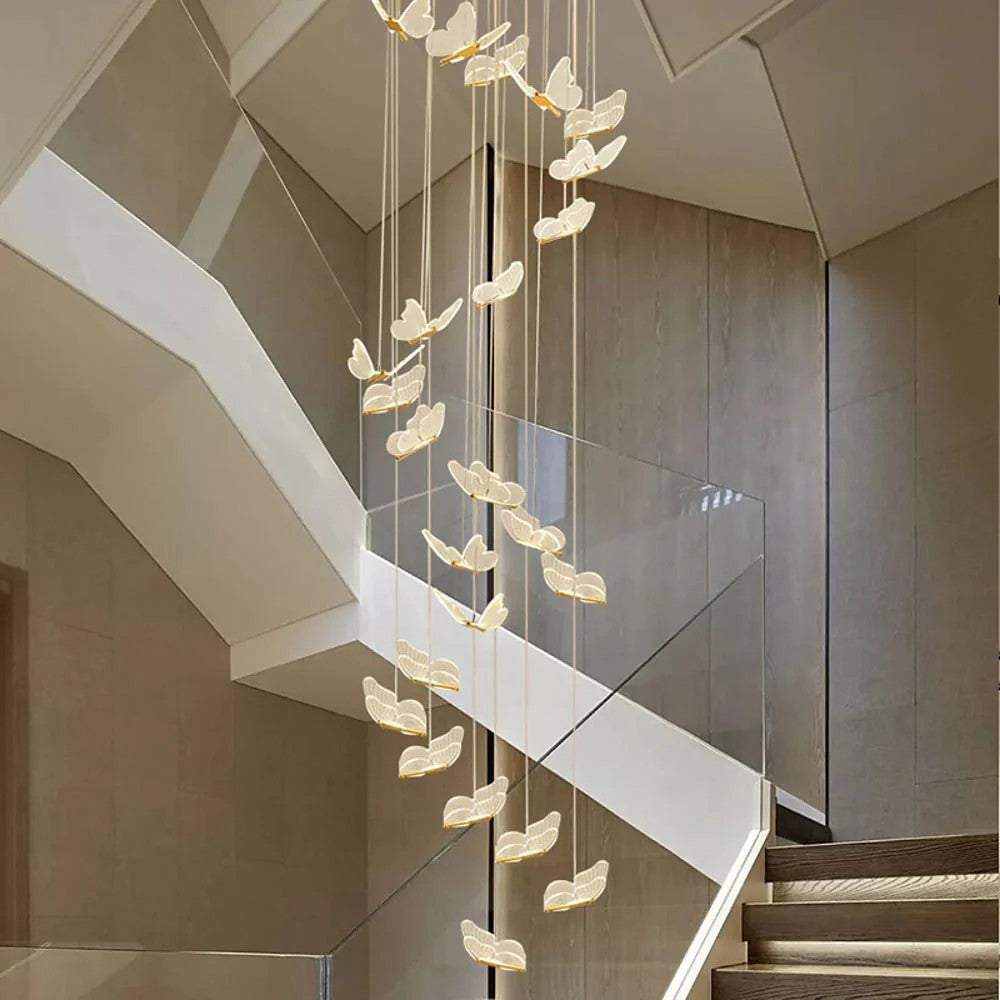 Buttorfly Chandelierv Modern Metal Disk Acrylic Ceiling Light - XYlight