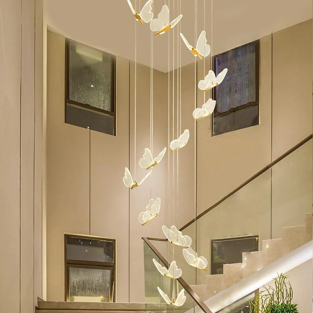 Buttorfly Chandelierv Modern Metal Disk Acrylic Ceiling Light - XYlight